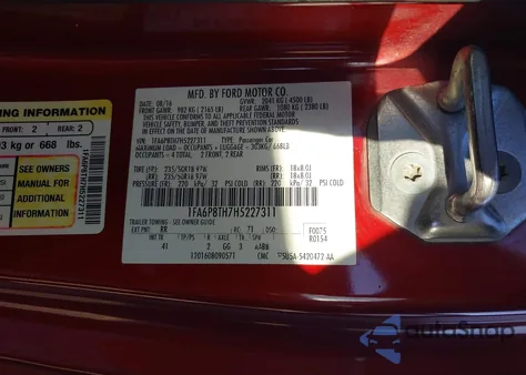 2017 Ford Mustang Ecoboost из США, поврежденный, VIN 1FA6P8TH7H5227311